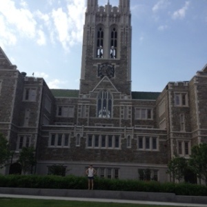 On campus at Boston College.